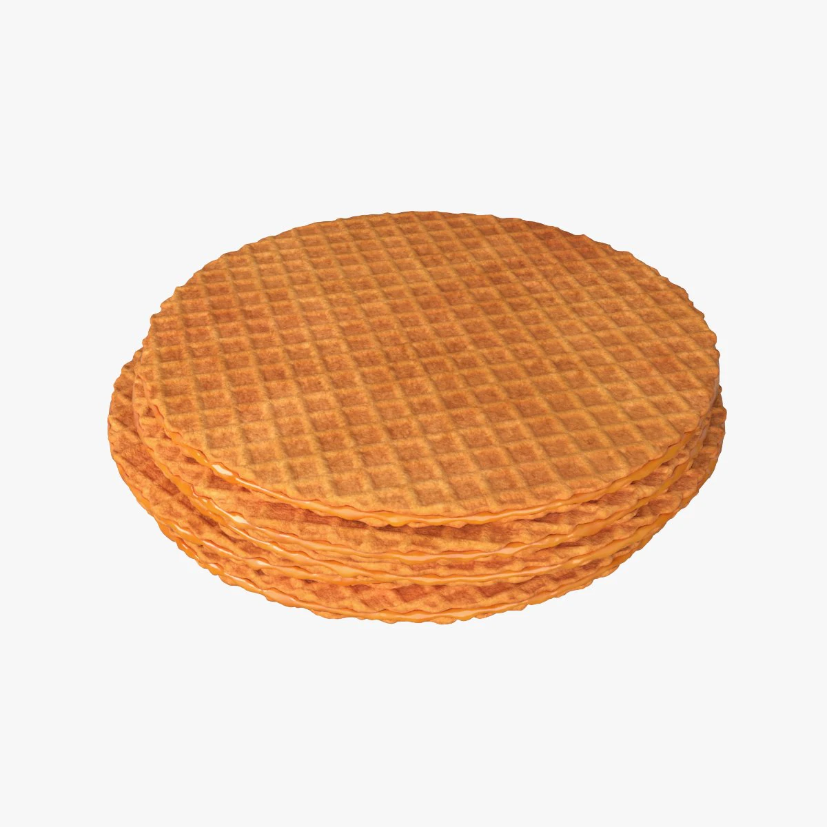 caramel waffle 3D Model .c4d .max .obj .3ds .fbx .stl .blend 