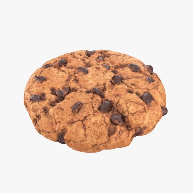 chocolate chip cookie 01 Model 3D .c4d .max .obj .3ds .fbx .stl .blend 