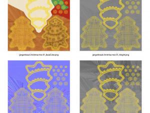 Sapin de No&euml;l en pain d'&eacute;pices Modèle 3D