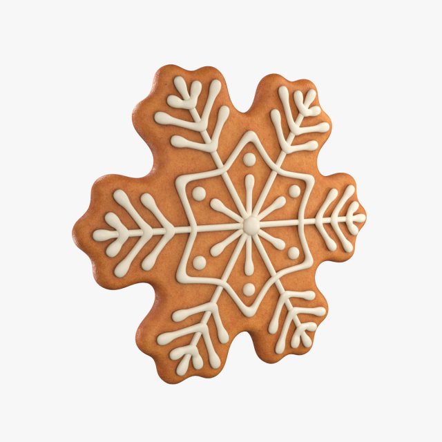 Gingerbread snowflake Modèle 3D .c4d .max .obj .3ds .fbx .stl .blend 