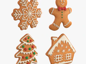 Juego de galletas de jengibre Modelo 3D