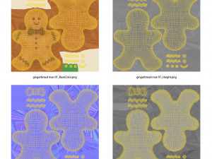 Gingerbread cookie set 3D Модель