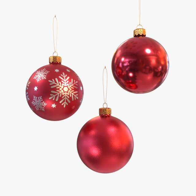 Christmas balls red Modelo 3D .c4d .max .obj .3ds .fbx .stl .blend 