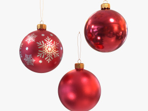 Christmas balls red Modelo 3D