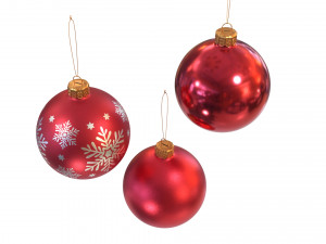 Christmas balls red Modelo 3D