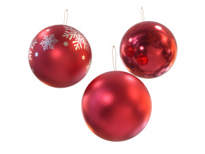 Christmas balls red Modelo 3D