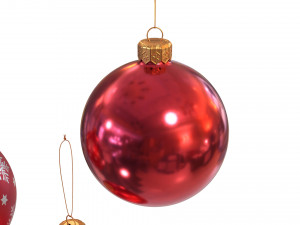 Christmas balls red Modelo 3D