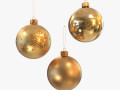 Christmas balls gold 3D 模型