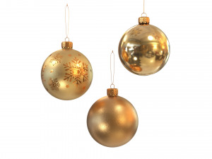 Christmas balls gold 3D Model