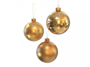 Christmas balls gold 3D Model