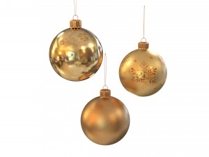 Christmas balls gold 3D Model