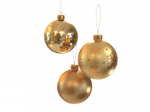 Christmas balls gold 3D Model