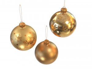 Christmas balls gold 3D Model