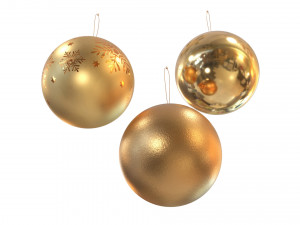 Christmas balls gold 3D Model
