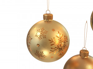 Christmas balls gold 3D Model