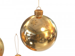Christmas balls gold 3D Model