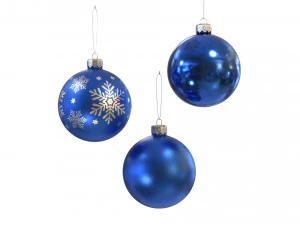 Christmas balls blue 3D Model