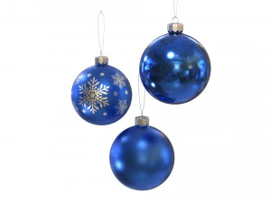 Christmas balls blue 3D Model