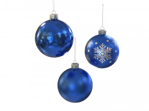Christmas balls blue 3D Model