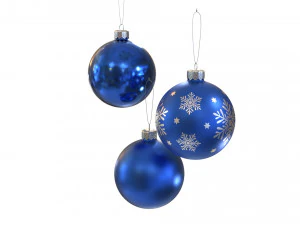 Christmas balls blue 3D Model