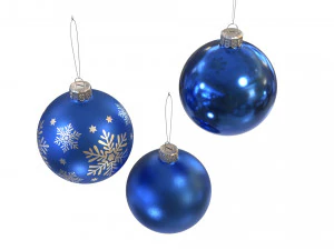 Christmas balls blue 3D Model