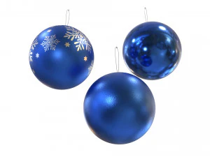 Christmas balls blue 3D Model
