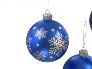 Christmas balls blue 3D Model