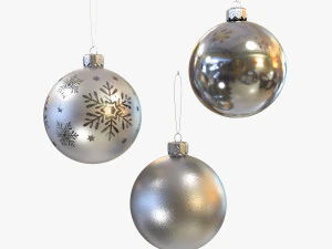 圣诞球银 3D 模型