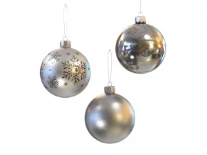 圣诞球银 3D 模型