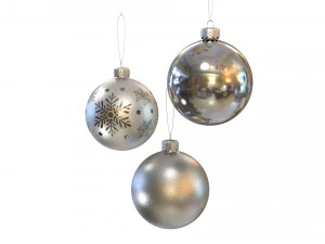 圣诞球银 3D 模型