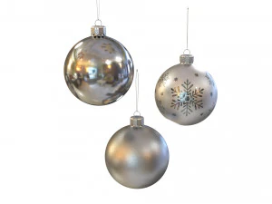 圣诞球银 3D 模型