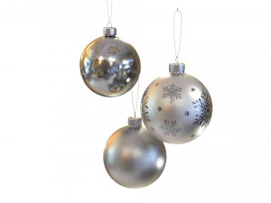 圣诞球银 3D 模型