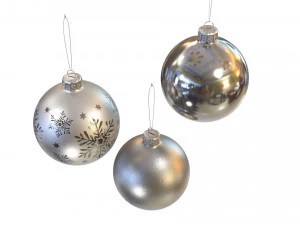 圣诞球银 3D 模型