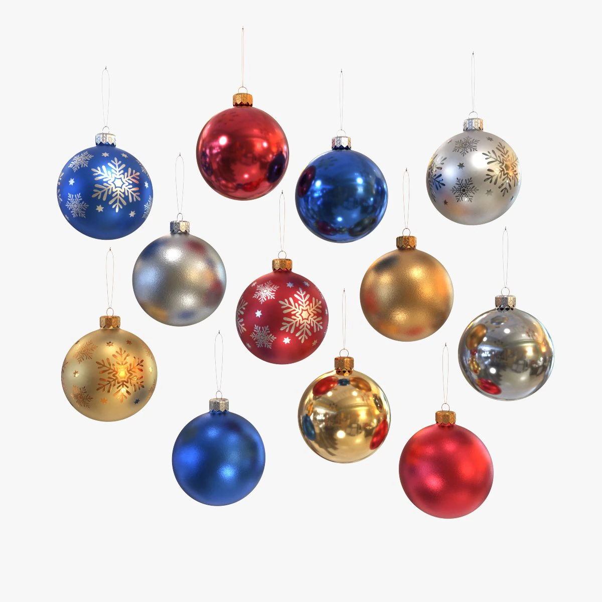 Christmas balls collection 3D Model .c4d .max .obj .3ds .fbx .stl .blend