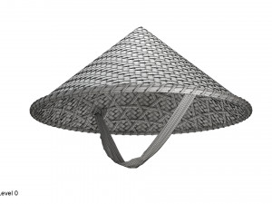 Asian bamboo hat 3D Model