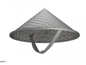 Cappello di bamb&ugrave; asiatico Modello 3D