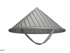 Cappello di bamb&ugrave; asiatico Modello 3D