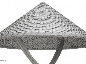 Cappello di bamb&ugrave; asiatico Modello 3D