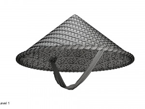 Asian bamboo hat 3D Model