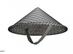 Cappello di bamb&ugrave; asiatico Modello 3D