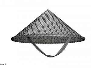 Asian bamboo hat 3D Model