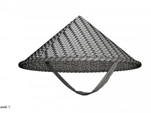 Cappello di bamb&ugrave; asiatico Modello 3D