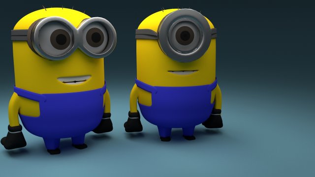 mini minions Model 3D .c4d .max .obj .3ds .fbx .stl .blend 