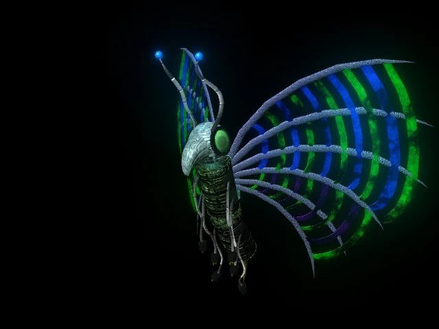 rob&ocirc; borboleta Baterfly Modelo 3D .c4d .max .obj .3ds .fbx .stl .blend 