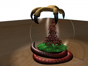 bird earthworm snow globe 3D 模型