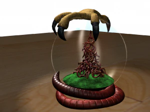 bird earthworm snow globe 3D Model