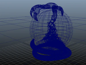 bird earthworm snow globe 3D Model
