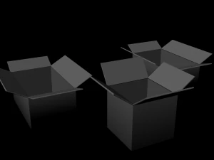 cardboard boxes untextured 3D Model