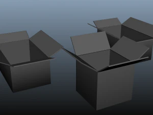 cardboard boxes untextured 3D Model