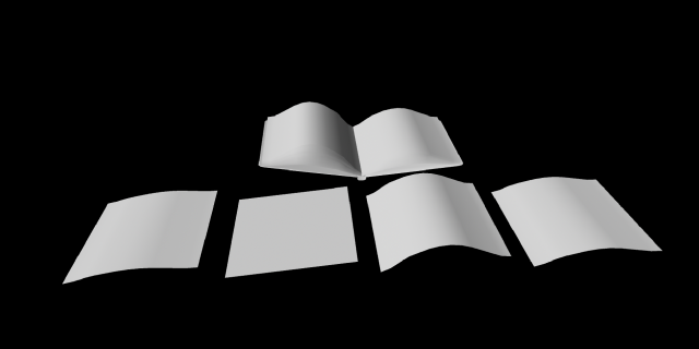 open book paper pieces untextured 3D मॉडल .c4d .max .obj .3ds .fbx .stl .blend 